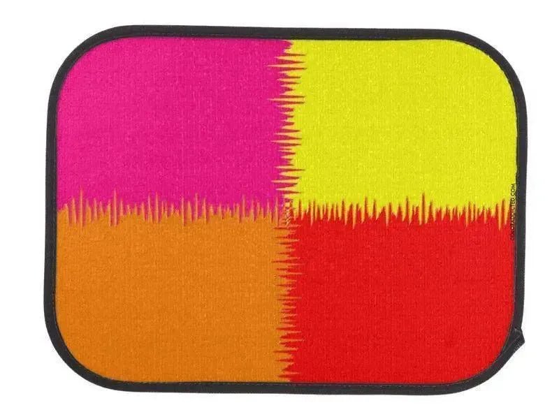 Car Mats-QUARTERS Car Mats Sets-Red & Orange & Fuchsia & Yellow-from COLORADDICTED.COM-