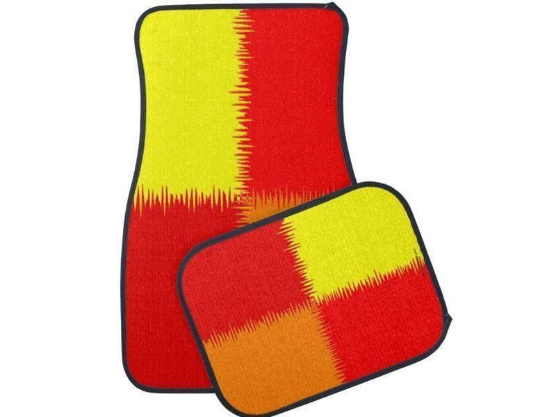 Car Mats-QUARTERS Car Mats Sets-Reds &amp; Orange &amp; Yellow-from COLORADDICTED.COM-