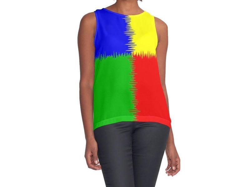 Contrast Tanks-QUARTERS Contrast Tanks-Red &amp; Blue &amp; Green &amp; Yellow-from COLORADDICTED.COM-