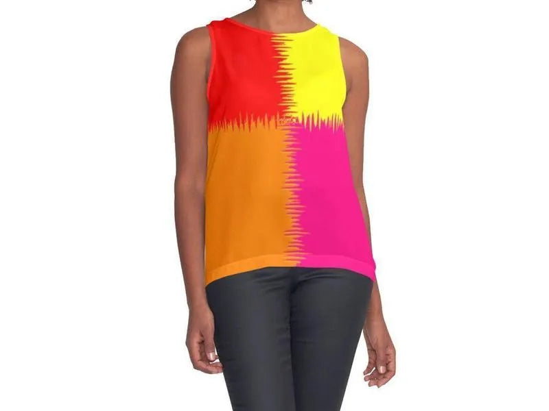 Contrast Tanks-QUARTERS Contrast Tanks-Red & Orange & Fuchsia & Yellow-from COLORADDICTED.COM-