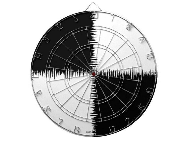Dartboards-QUARTERS Dartboards (includes 6 Darts)-Black & White-from COLORADDICTED.COM-