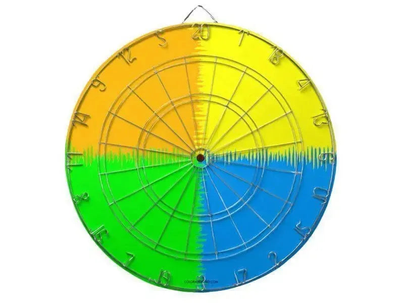 Dartboards-QUARTERS Dartboards (includes 6 Darts)-Orange & Blue & Green & Yellow-from COLORADDICTED.COM-