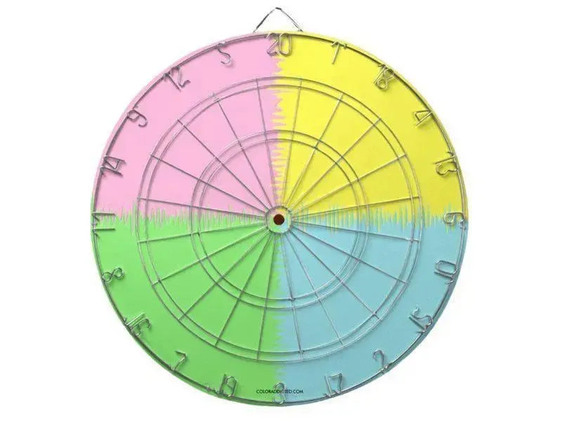 Dartboards-QUARTERS Dartboards (includes 6 Darts)-Pink & Light Blue & Light Green & Light Yellow-from COLORADDICTED.COM-