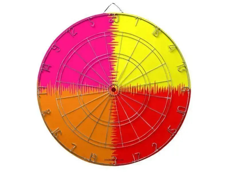 Dartboards-QUARTERS Dartboards (includes 6 Darts)-Red & Orange & Fuchsia & Yellow-from COLORADDICTED.COM-