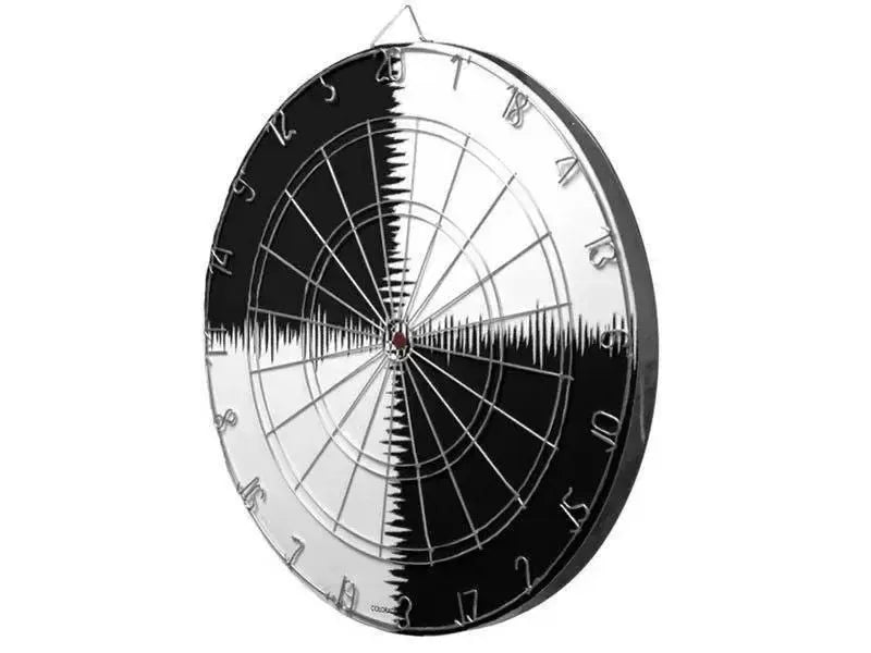Dartboards-QUARTERS Dartboards (includes 6 Darts)-Black & White-from COLORADDICTED.COM-