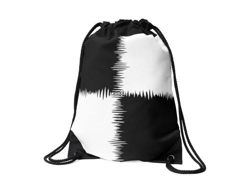Drawstring Bags-QUARTERS Drawstring Bags-Black &amp; White-from COLORADDICTED.COM-