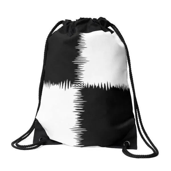 Drawstring Bags-QUARTERS Drawstring Bags-Black & White-from COLORADDICTED.COM-