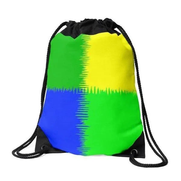 Drawstring Bags-QUARTERS Drawstring Bags-Blues & Greens & Yellow-from COLORADDICTED.COM-