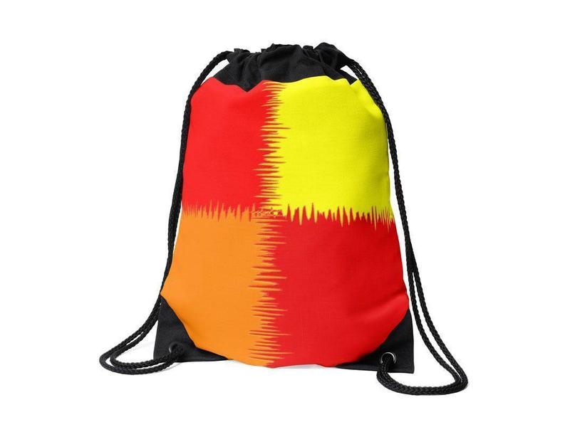 Drawstring Bags-QUARTERS Drawstring Bags-Reds &amp; Orange &amp; Yellow-from COLORADDICTED.COM-