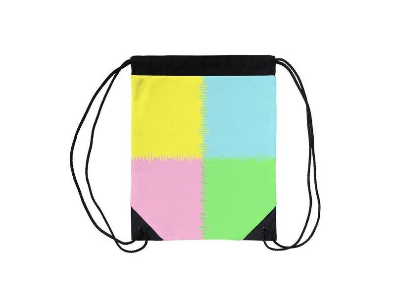 Drawstring Bags-QUARTERS Drawstring Bags-Pink & Light Blue & Light Green & Light Yellow-from COLORADDICTED.COM-