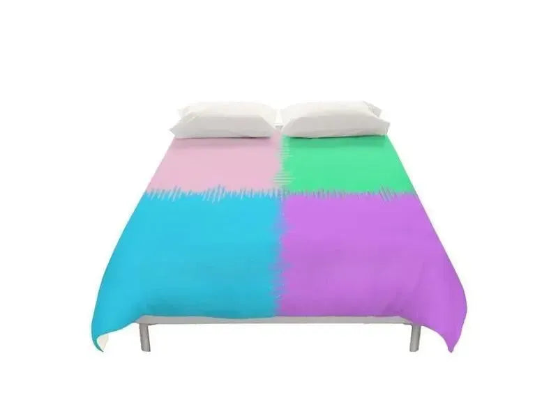 Duvet Covers-QUARTERS Duvet Covers-Pink & Light Blue & Light Green & Light Purple-from COLORADDICTED.COM-