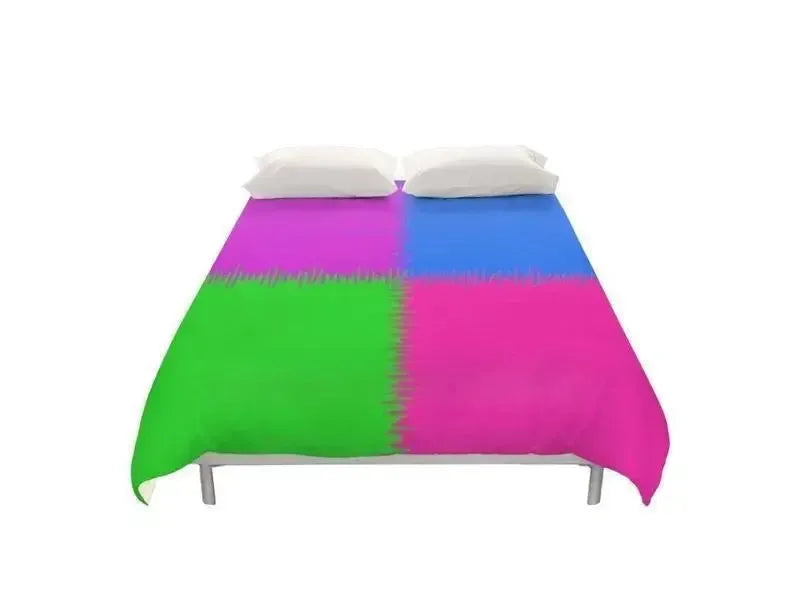 Duvet Covers-QUARTERS Duvet Covers-Purple & Fuchsia & Blue & Green-from COLORADDICTED.COM-