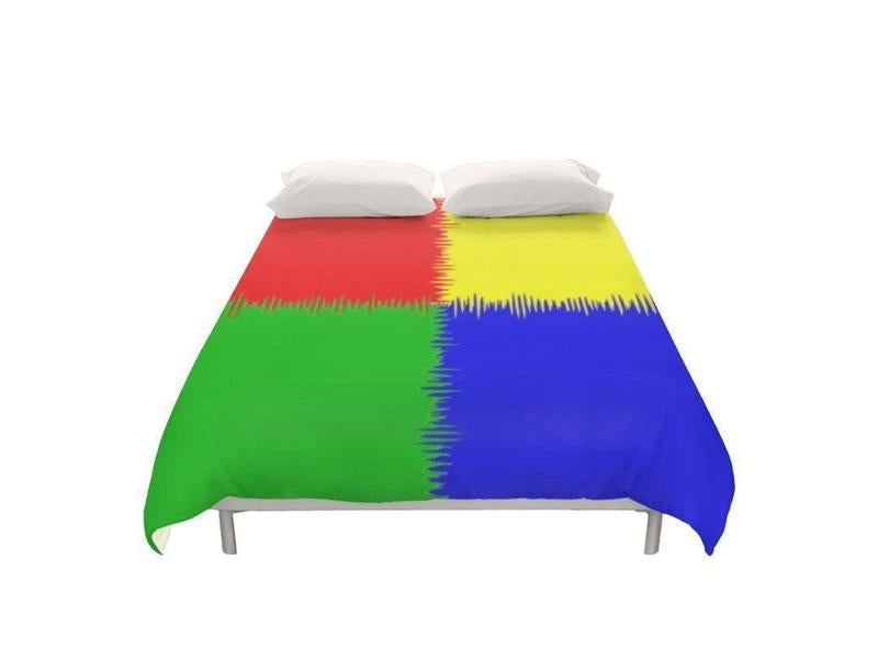 Duvet Covers-QUARTERS Duvet Covers-Red &amp; Blue &amp; Green &amp; Yellow-from COLORADDICTED.COM-