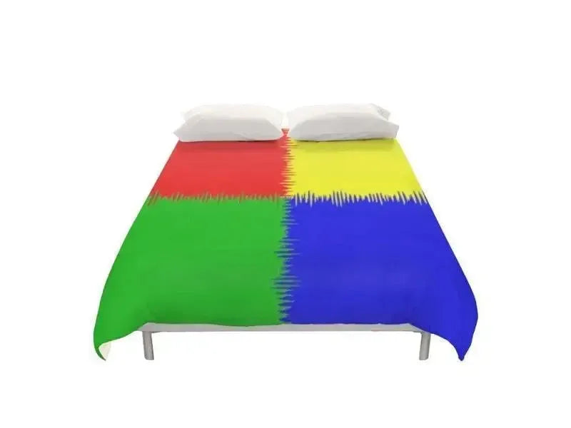 Duvet Covers-QUARTERS Duvet Covers-Red & Blue & Green & Yellow-from COLORADDICTED.COM-