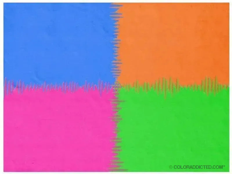 Fleece Blankets-QUARTERS Fleece Blankets-Orange, Fuchsia, Blue & Green-from COLORADDICTED.COM-