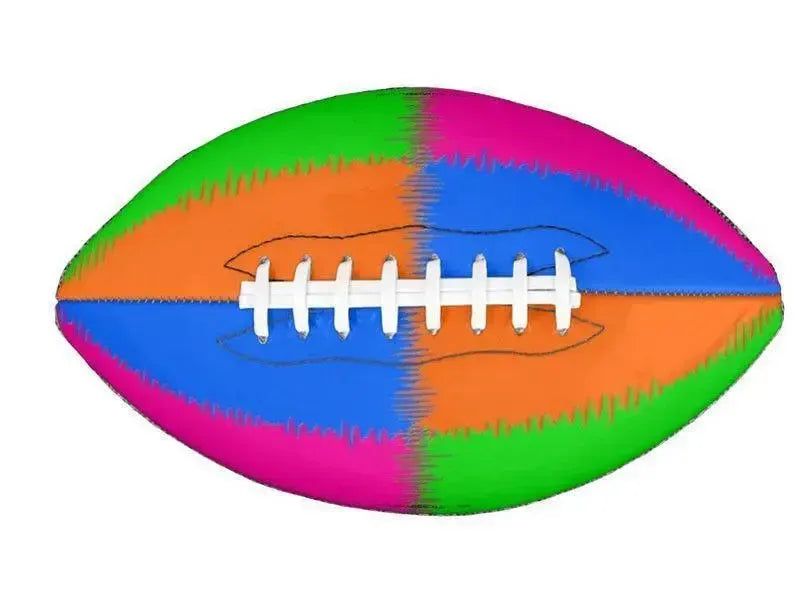 Footballs-QUARTERS Footballs & Mini Footballs-Orange & Fuchsia & Blue & Green-from COLORADDICTED.COM-