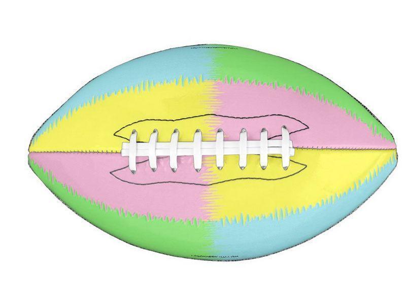 Footballs-QUARTERS Footballs &amp; Mini Footballs-Pink &amp; Light Blue &amp; Light Green &amp; Light Yellow-from COLORADDICTED.COM-