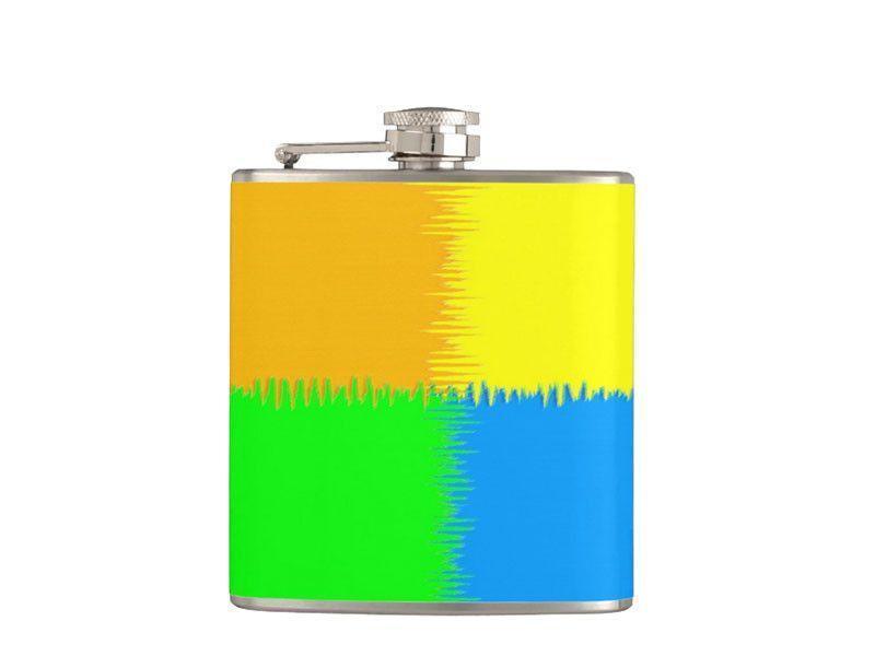 Hip Flasks-QUARTERS Hip Flasks-Orange &amp; Blue &amp; Green &amp; Yellow-from COLORADDICTED.COM-