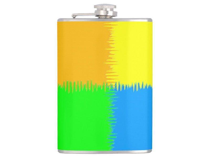 Hip Flasks-QUARTERS Hip Flasks-Orange &amp; Blue &amp; Green &amp; Yellow-from COLORADDICTED.COM-