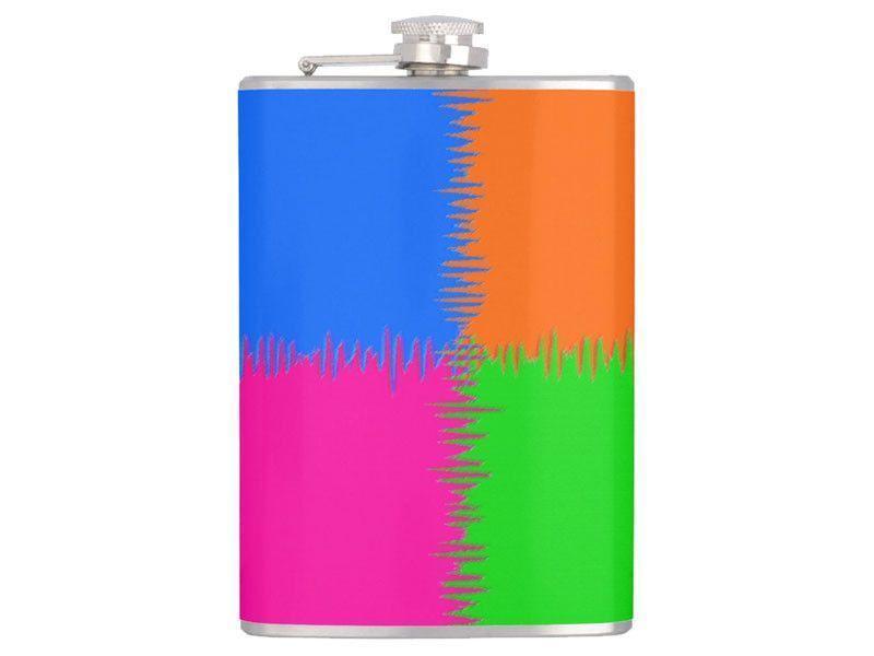 Hip Flasks-QUARTERS Hip Flasks-Orange &amp; Fuchsia &amp; Blue &amp; Green-from COLORADDICTED.COM-