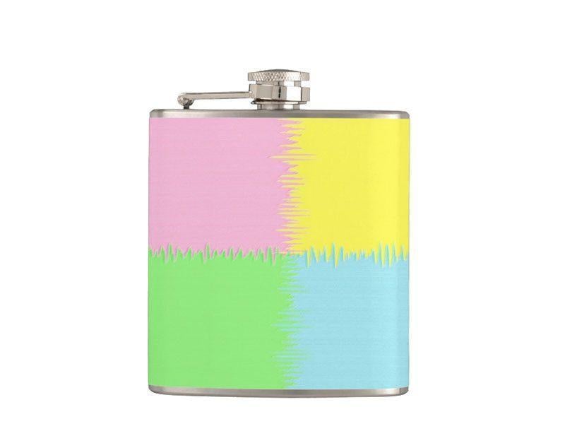 Hip Flasks-QUARTERS Hip Flasks-Pink &amp; Light Blue &amp; Light Green &amp; Light Yellow-from COLORADDICTED.COM-