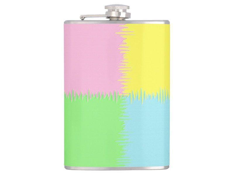 Hip Flasks-QUARTERS Hip Flasks-Pink &amp; Light Blue &amp; Light Green &amp; Light Yellow-from COLORADDICTED.COM-