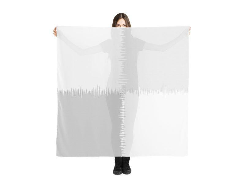 Large Square Scarves &amp; Shawls-QUARTERS Large Square Scarves &amp; Shawls-Grays &amp; White-from COLORADDICTED.COM-