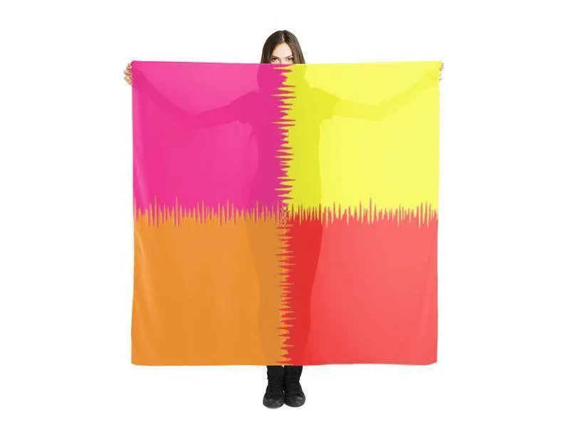 Large Square Scarves & Shawls-QUARTERS Large Square Scarves & Shawls-Red & Orange & Fuchsia & Yellow-from COLORADDICTED.COM-