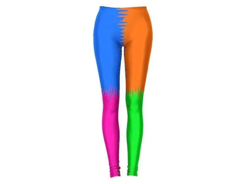 Leggings-QUARTERS Leggings-Orange & Fuchsia & Blue & Green-from COLORADDICTED.COM-