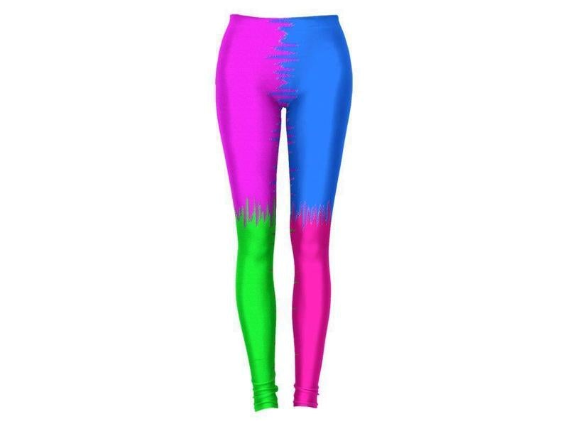 Leggings-QUARTERS Leggings-Purple &amp; Fuchsia &amp; Blue &amp; Green-from COLORADDICTED.COM-