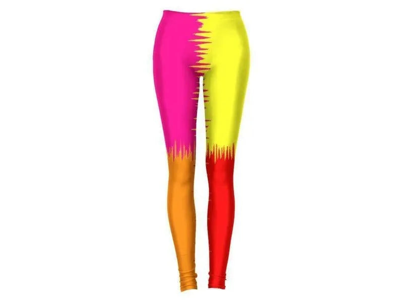 Leggings-QUARTERS Leggings-Red & Orange & Fuchsia & Yellow-from COLORADDICTED.COM-