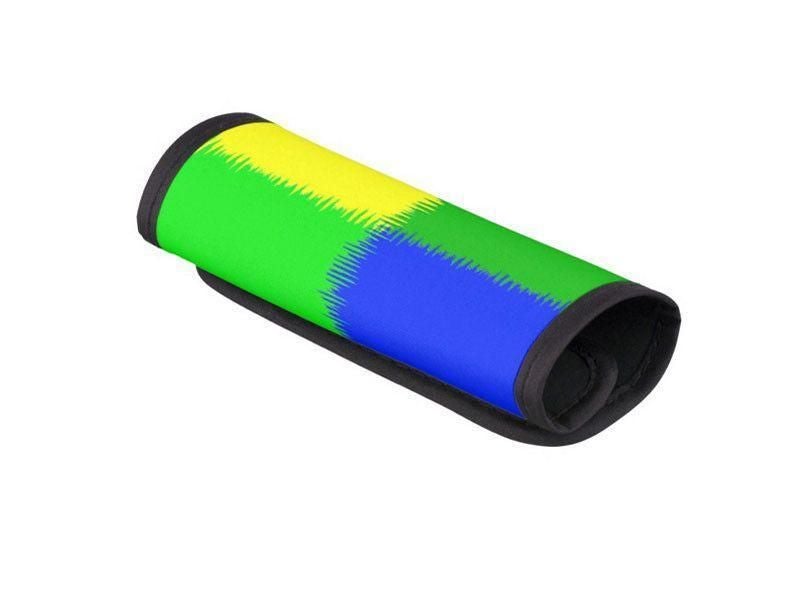 Luggage Handle Wraps-QUARTERS Luggage Handle Wraps-Blues &amp; Greens &amp; Yellow-from COLORADDICTED.COM-
