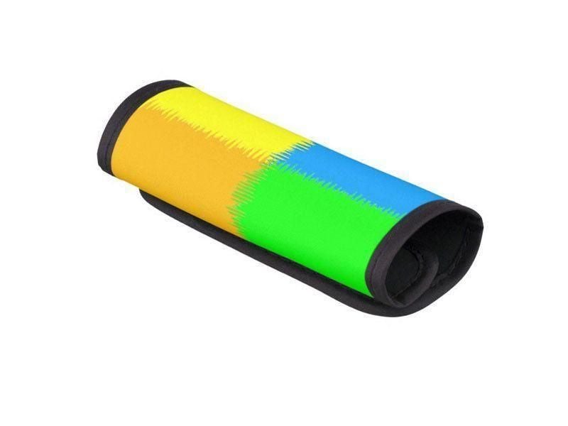 Luggage Handle Wraps-QUARTERS Luggage Handle Wraps-Orange &amp; Blue &amp; Green &amp; Yellow-from COLORADDICTED.COM-