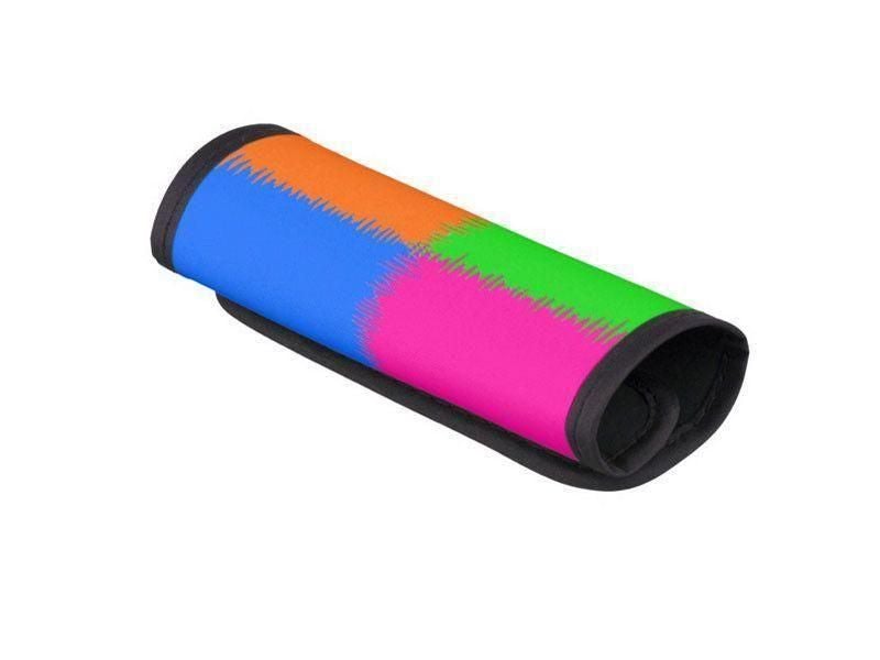 Luggage Handle Wraps-QUARTERS Luggage Handle Wraps-Orange &amp; Fuchsia &amp; Blue &amp; Green-from COLORADDICTED.COM-