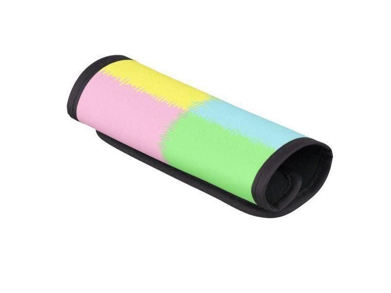 Luggage Handle Wraps-QUARTERS Luggage Handle Wraps-Pink &amp; Light Blue &amp; Light Green &amp; Light Yellow-from COLORADDICTED.COM-