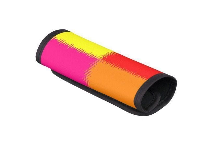 Luggage Handle Wraps-QUARTERS Luggage Handle Wraps-Red &amp; Orange &amp; Fuchsia &amp; Yellow-from COLORADDICTED.COM-