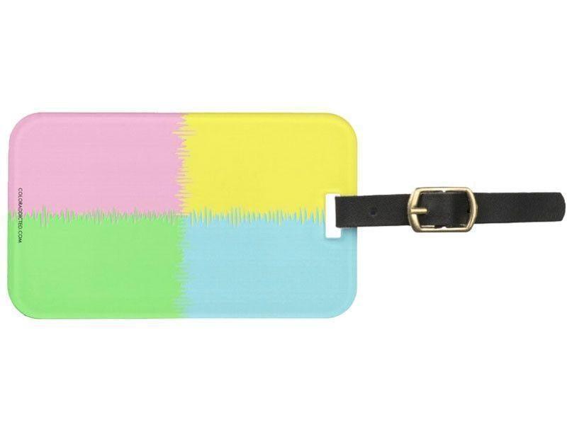 Luggage Tags-QUARTERS Luggage Tags-Pink, Light Blue, Light Green &amp; Light Yellow-from COLORADDICTED.COM-