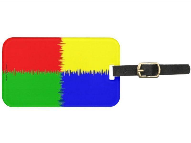 Luggage Tags-QUARTERS Luggage Tags-Red, Blue, Green & Yellow-from COLORADDICTED.COM-