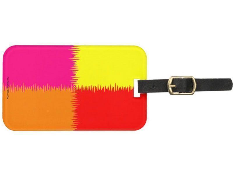 Luggage Tags-QUARTERS Luggage Tags-Red, Orange, Fuchsia &amp; Yellow-from COLORADDICTED.COM-