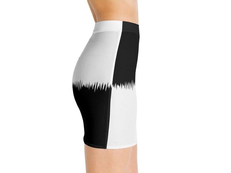 Mini Pencil Skirts-QUARTERS Mini Pencil Skirts-Black & White-from COLORADDICTED.COM-