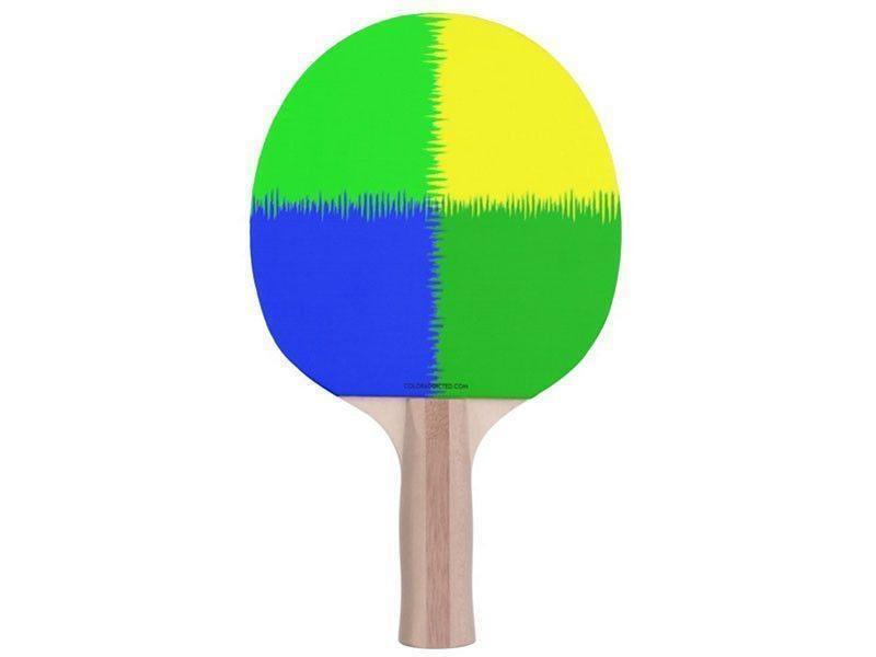 Ping Pong Paddles-QUARTERS Ping Pong Paddles-Blues &amp; Greens &amp; Yellow-from COLORADDICTED.COM-