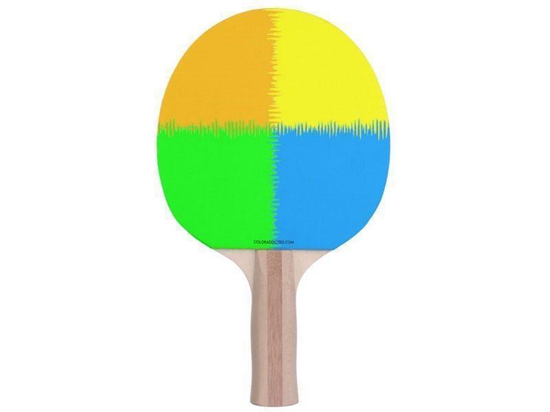 Ping Pong Paddles-QUARTERS Ping Pong Paddles-Orange &amp; Blue &amp; Green &amp; Yellow-from COLORADDICTED.COM-