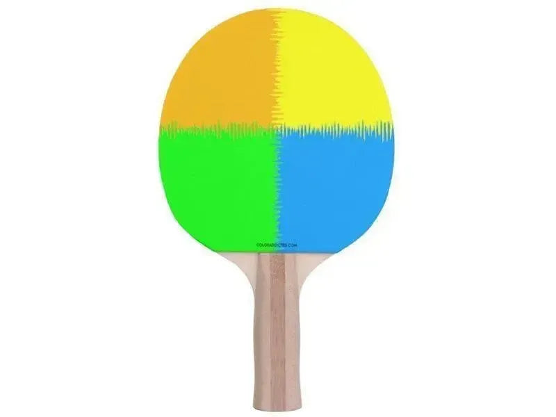 Ping Pong Paddles-QUARTERS Ping Pong Paddles-Orange & Blue & Green & Yellow-from COLORADDICTED.COM-
