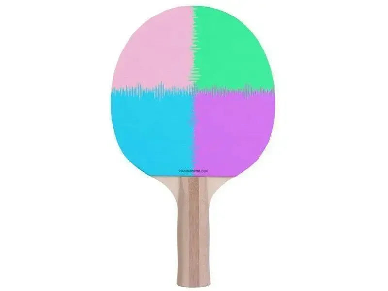 Ping Pong Paddles-QUARTERS Ping Pong Paddles-Pink & Light Blue & Light Green & Light Purple-from COLORADDICTED.COM-
