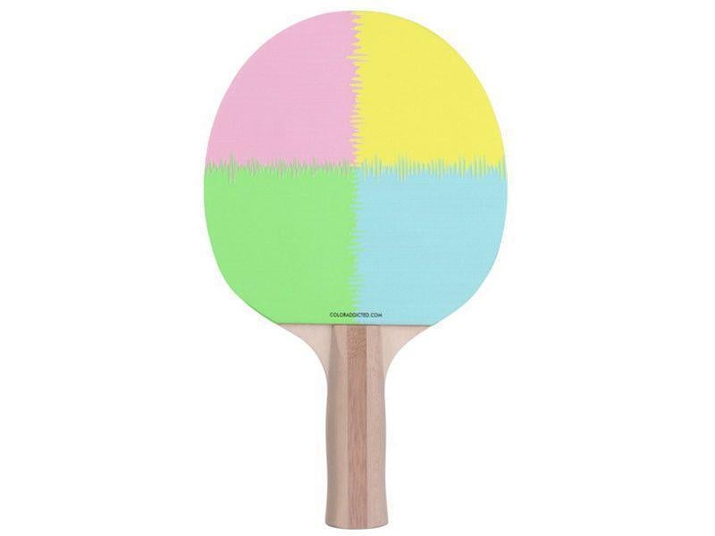 Ping Pong Paddles-QUARTERS Ping Pong Paddles-Pink &amp; Light Blue &amp; Light Green &amp; Light Yellow-from COLORADDICTED.COM-