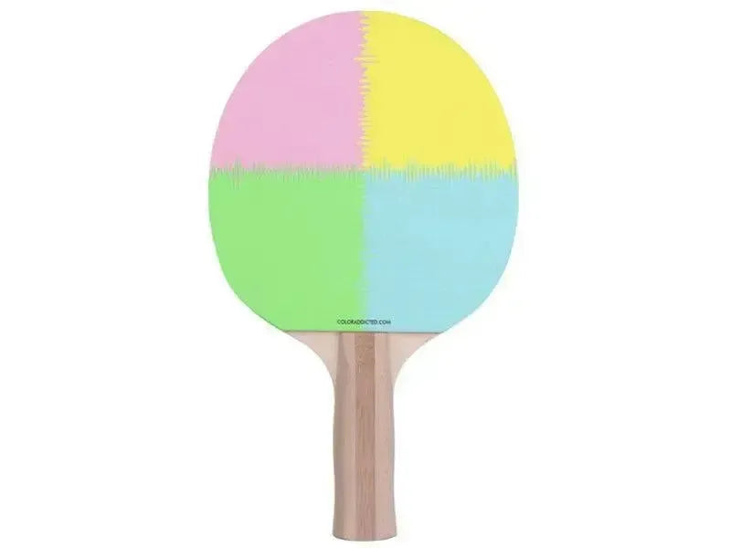 Ping Pong Paddles-QUARTERS Ping Pong Paddles-Pink & Light Blue & Light Green & Light Yellow-from COLORADDICTED.COM-