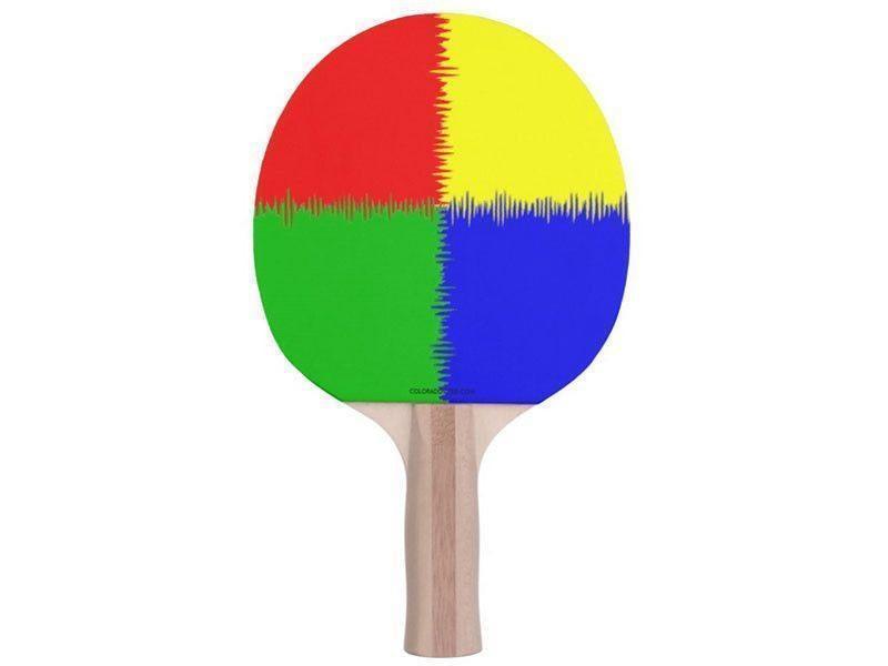 Ping Pong Paddles-QUARTERS Ping Pong Paddles-Red &amp; Blue &amp; Green &amp; Yellow-from COLORADDICTED.COM-