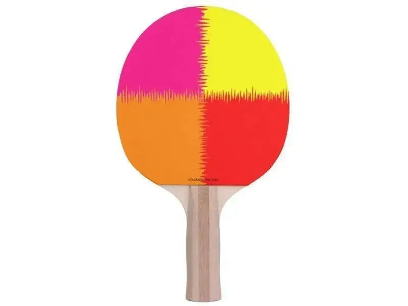 Ping Pong Paddles-QUARTERS Ping Pong Paddles-Red & Orange & Fuchsia & Yellow-from COLORADDICTED.COM-
