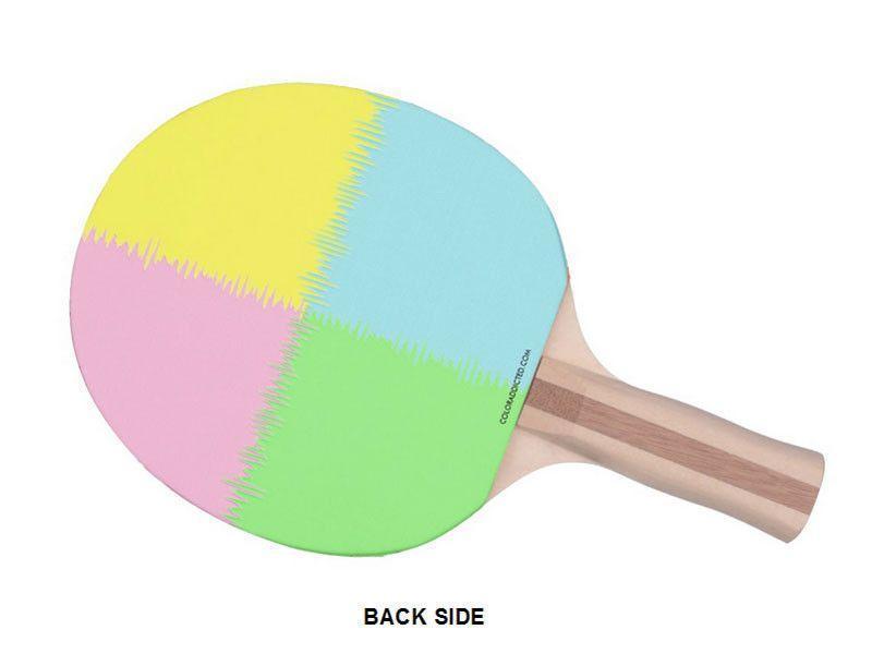 Ping Pong Paddles-QUARTERS Ping Pong Paddles-Pink & Light Blue & Light Green & Light Yellow-from COLORADDICTED.COM-