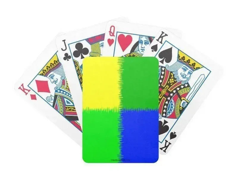 Playing Cards-QUARTERS Premium Bicycle® Playing Cards-Blues & Greens & Yellow-from COLORADDICTED.COM-